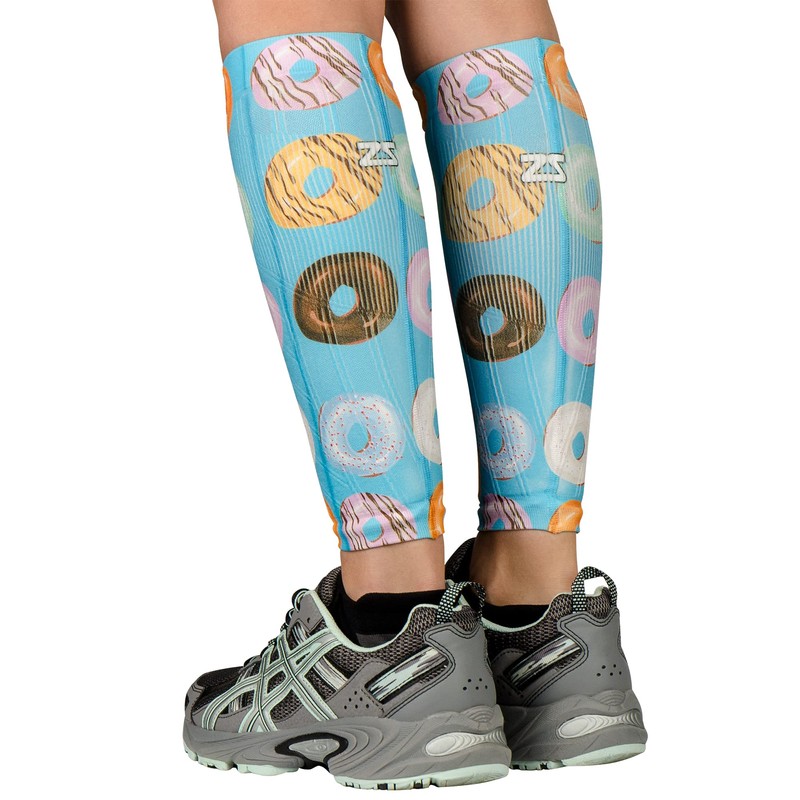 Zensah Standard Compression Leg Sleeves, Donuts, Small/Medium