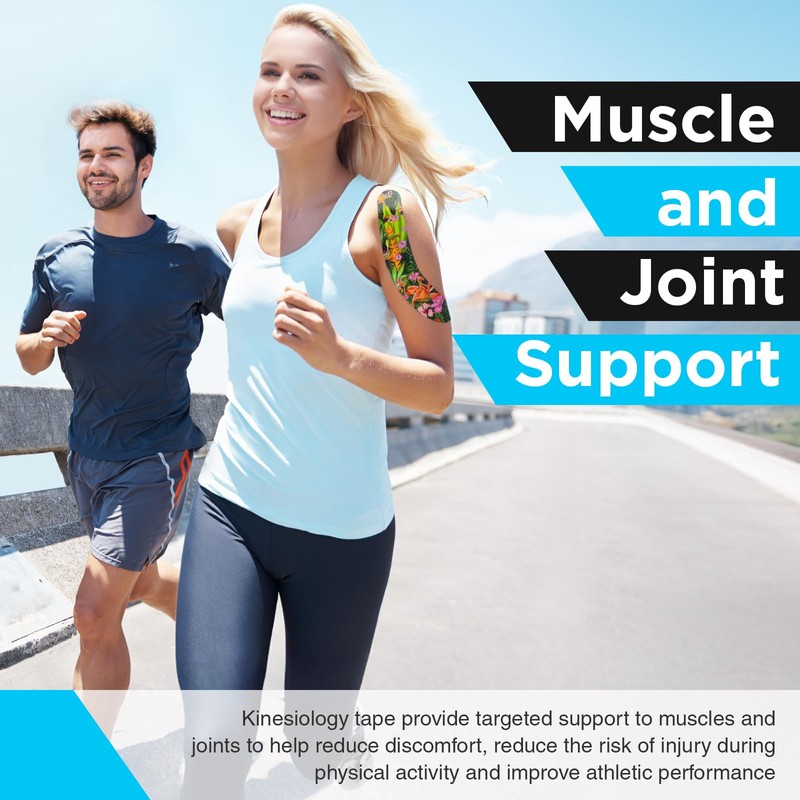 OK TAPE Hypoallergenic Digtal Printed Kinesiology Tape, Elastic Sports Athletic