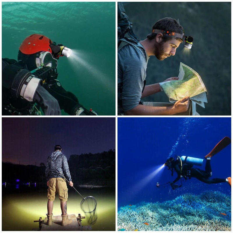 X.store Underwater 262ft Waterproof Scuba Diving Light LED Headlamp Headlight