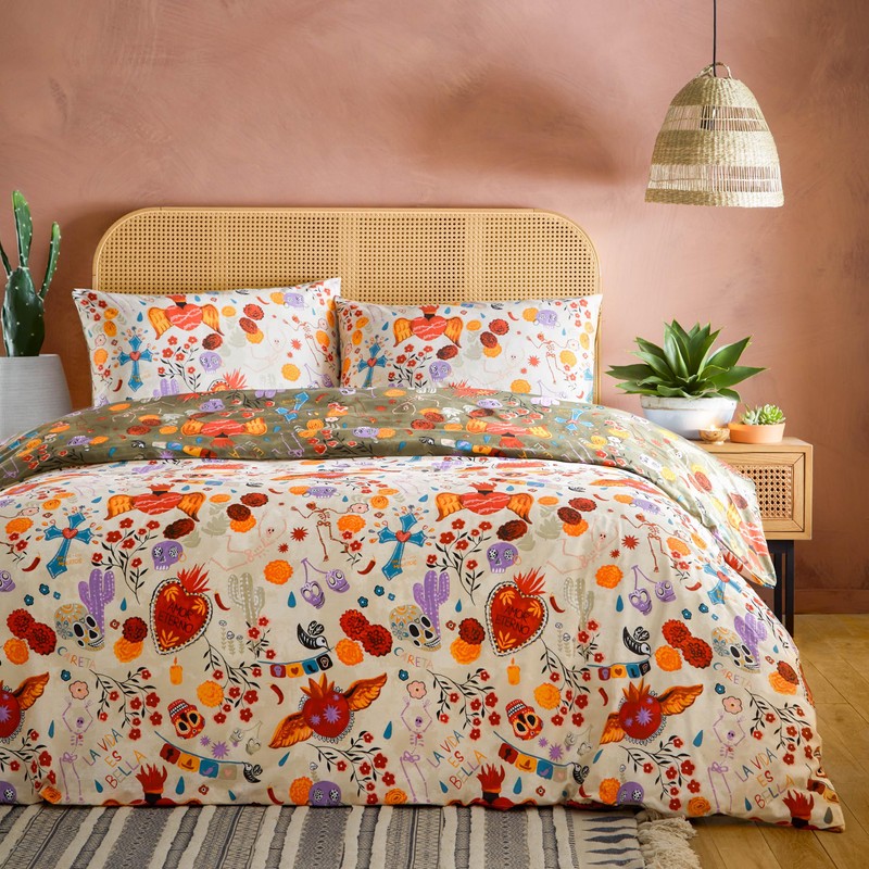 furn. La Vida Festive Reversible Duvet Cover Set - Single