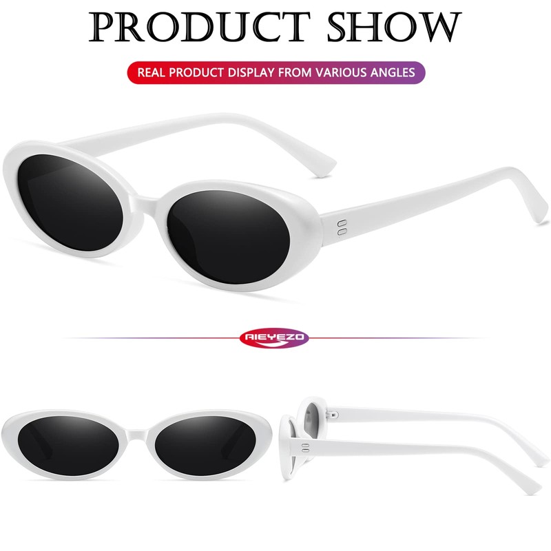 AIEYEZO - anteojos de sol ovaladas retro para mujer, estilo