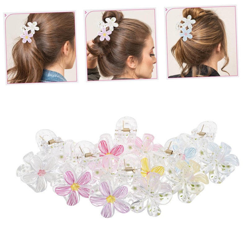 Gatuida 6 Pcs Flower Hair Claw Clips Creative Floral Design