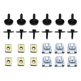 Young Wolf 24pcs Engine Lower Shell Clips Universal Splash Guard Black Fits Mercedes E Class W211