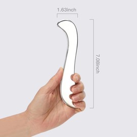 CRFIST Stainless Steel Scraping Gua Sha Massage Tool for Deep Tissue/Fascia/Face/Scars (S-Shape)