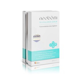 Neobömi® Hyaluronic Acid Serum High Dose - Hyaluronic Anti-Ageing Face Cream Against Wrinkles - 30 Highly Concentrated Ampoules - Natural Face Serum - Dermatest Test Winner - Made in Germany