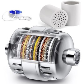 Filtro Regadera de 20 Etapas, Universal Filtro de Ducha Agua Filtro Regaderas para Baño, Adecuado para Todo Tipo de Cabezal de Ducha, Se Puede Utilizar en Cocina y Baño