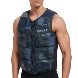 MORGEN SKY BJS002 Life Jacket, Floating Vest, Neoprene Material, Surfing, Marine Sports, Sup, Disaster Prevention, Camouflage Pattern, Life Vest, Lifejacket, Fishing, Camping, Fishing Vest, Canoeing