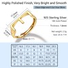 Adjustable E Initial Finger Knuckle Rings for Women Silver Small