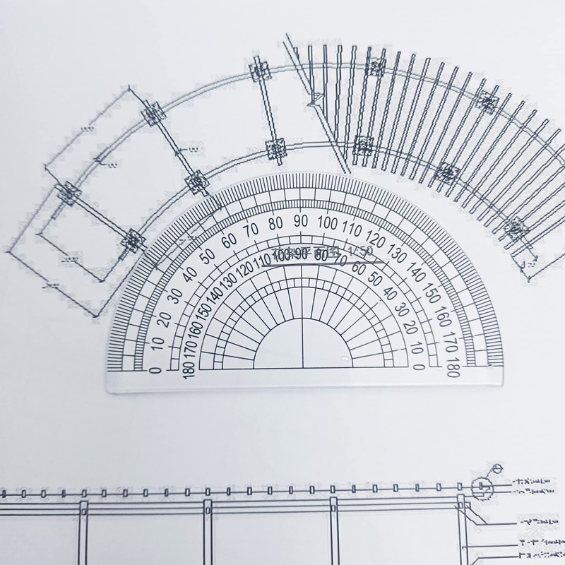 Ainkou 3pcs Clear Plastic Protractor 180 Degrees 4 Inches for