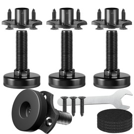 Voyzdx niveladores de Muebles,Patas de nivelación Ajustables de Muebles, gabinetes de Silla, sofá, Rosca de 3/8 a 16 Pulgadas con 4 en T de Tornillo Ajustable, 4 Almohadillas de Fieltro (2409B)