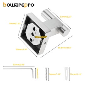 Bowarepro Robe Hooks SUS 304 Stainless Steel Bathroom Towel Hooks Wall Mounted, Heavy Duty Brushed Nickel Wall Mount Hooks Towel Robe Clothes Coat Hanger Hooks for Bathroom Kitchen (3 Pcs/Silver)