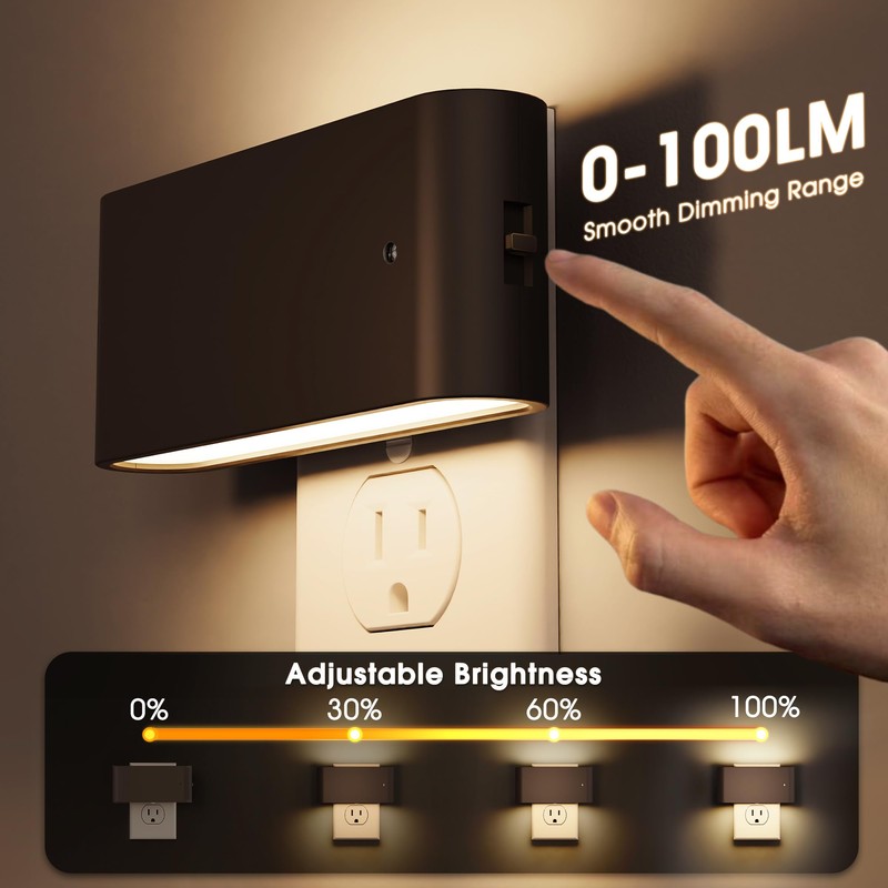 Briignite Night Lights Plug into Wall, 2 Pack, LED Night
