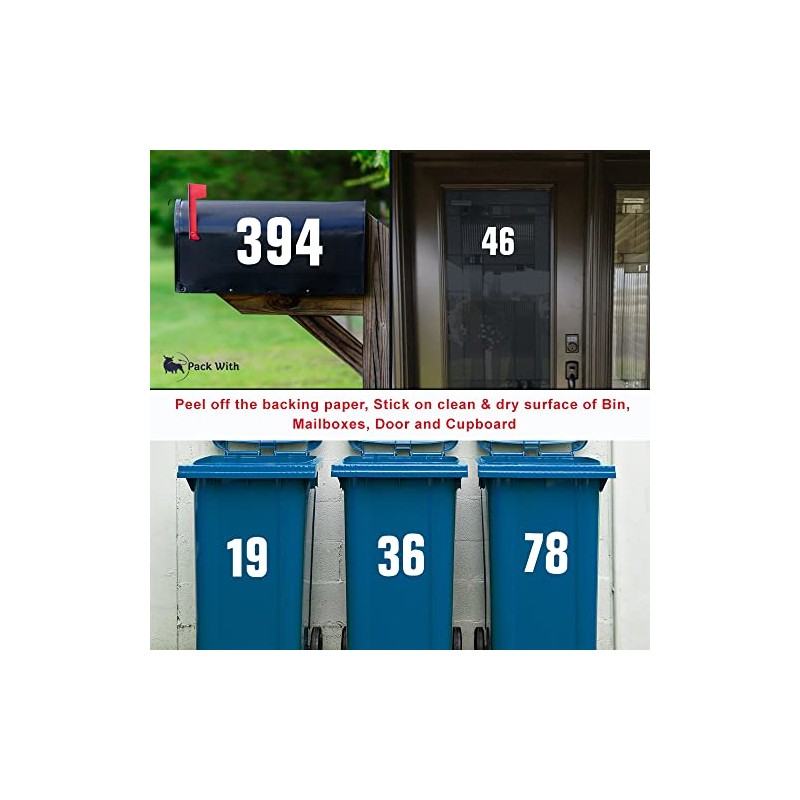 Packwith Pack of 4 Plain Bin Stickers for Wheelie Bins