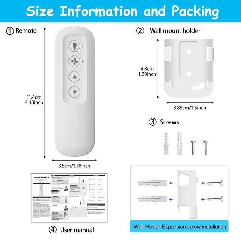 Ceiling Fan Remote Control Replacement for Hunter 99770 99392 99813,