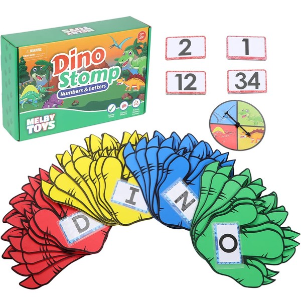 Melby Toys Dino Stomp Number & Alphabet Flash Cards I