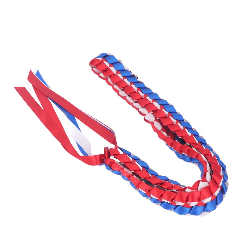 120CM Graduation Ribbon Lei Adjustable Handmade 4 Strands Braided Necklace