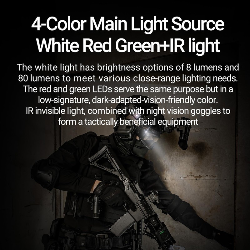 NEXTORCH rStar Multi-light Source Helmet Light Helmet Lamp (White/Red/Green/IR)