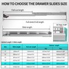 BAIDICE Soft Close Bottom Mount Drawer Slides 21 Inch Rails