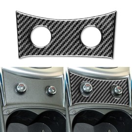 NVCNX Real Carbon Fiber Compatible with Infiniti G37 G25 Q60 Q40 X S 2011-2015 2012 2013 2014 Sedan Coupe Car Accessories Interior Trim Center Console Seat Heating Button Cover Black - B