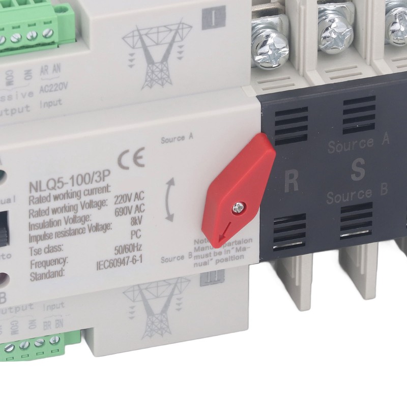 Dual Power Automatic Transfer Switch 3P Fast Switching Control Switch