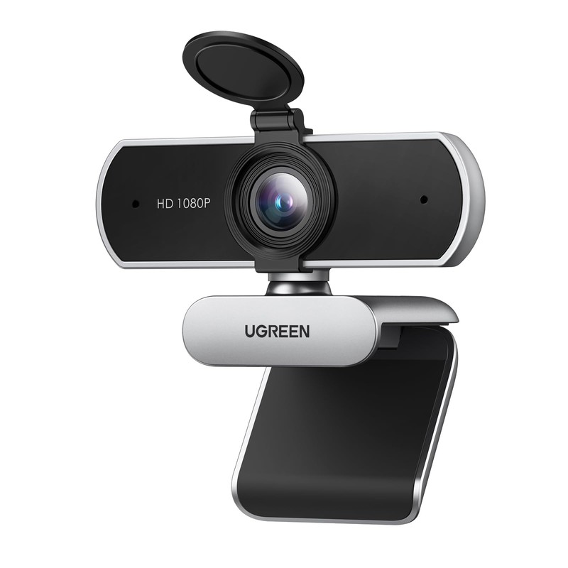 UGREEN Cámara Web HD con Micrófono, 1080P@30FPS, Plug＆Play, HD Corrección