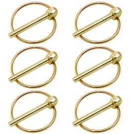 Litoexpe 6 Pcs 3/16 Inch Lynch Pin with Ring, Heavy Duty Round Linch Pins Assortment for Farm Tractors, Trucks, Trailers, Mowers (3/16”x1-7/16”)