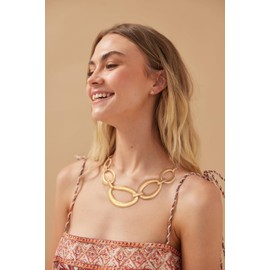 CLASSYZINT Gold Thick Statement Necklace Link Chain Choker Necklace Chunky Choker Necklace
