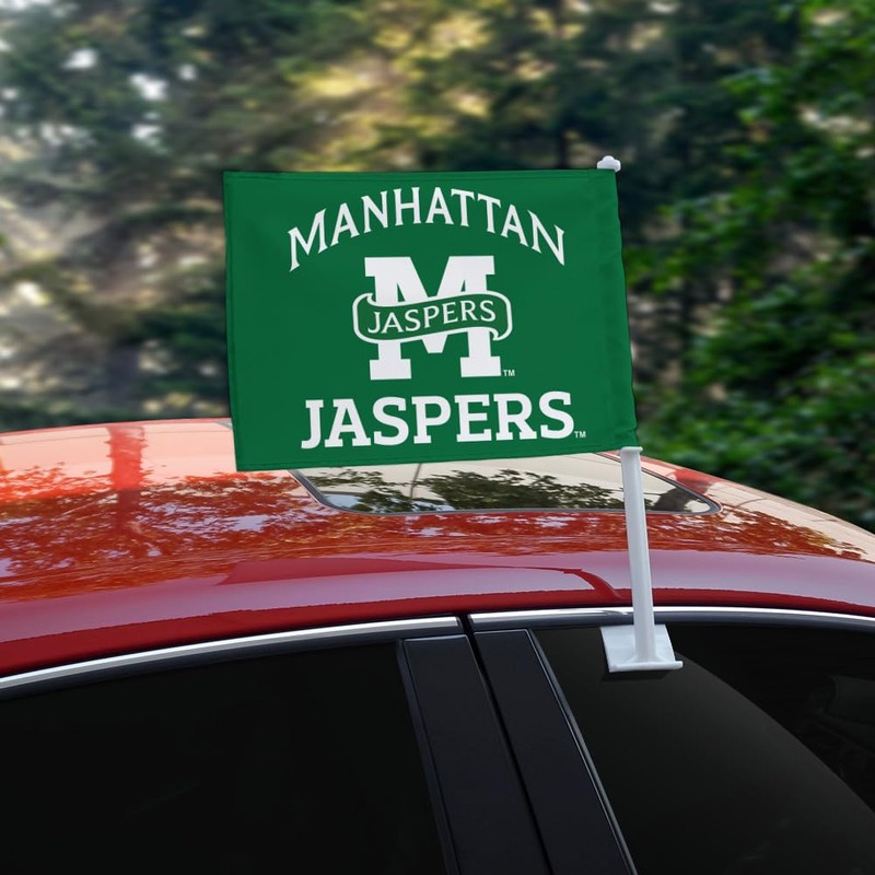 Manhattan College Jaspers Logo Car Truck Flag with Window Clip