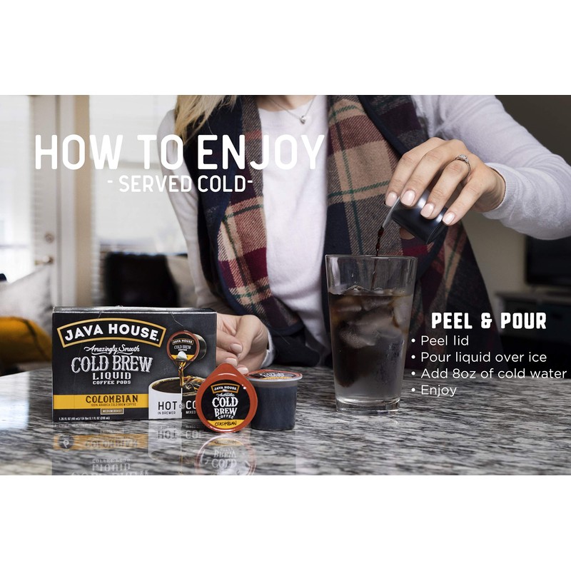 Java House Cold Brew Coffee Concentrate Single Serve Liquid Pods,