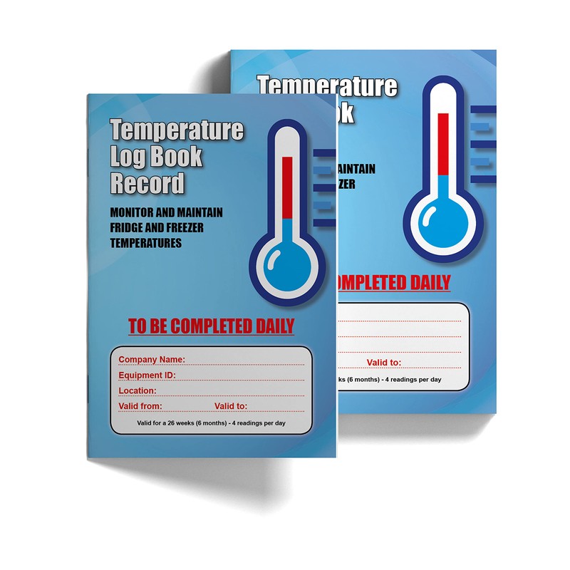 Fridge Temperature Record Log Book 32 Pages A5 Food and