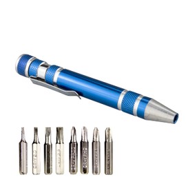 SWATOM 8 in 1 Mini Screwdriver Set Small Screwdrivers Pen Magnetic Repair Tools EDC Compact Precision Gadgets for Computer Eyeglasses Daily Home Improvement Use (Blue)