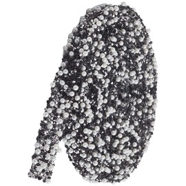 CABODYALS 3 Yards Black Resin Crystal Rhinestone Pearl Ribbon Vintage Boho Goth Glitter Sequin Beads Bohemia Gothic Shiny Sparkle Beaded Decorative Ribbon for Sewing Making Clothes Gifts Crafts Supply