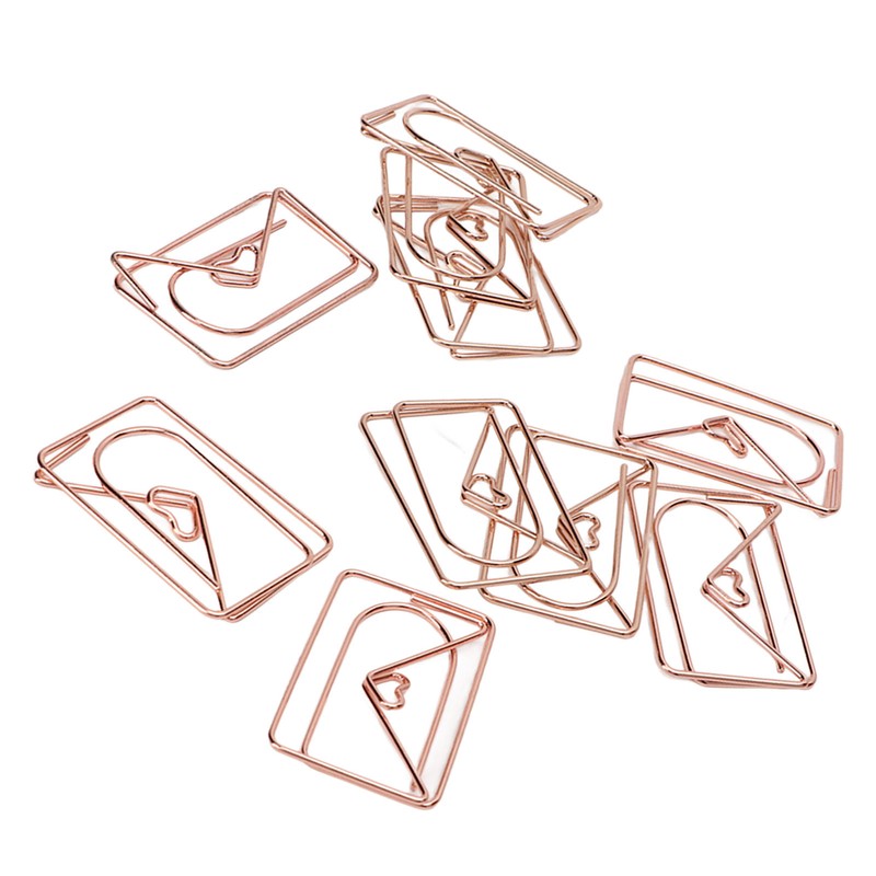 100PCS Paper Clips Portable Mini Cute Shape Electroplated Rose Gold