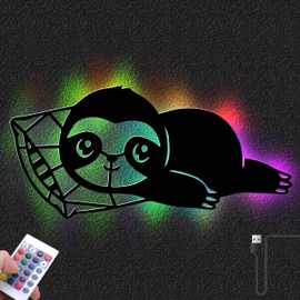 Namofactur Sloth Gift - DIY Lamp Made of MDF Wood, Large Sloth Figure for Children's Room and Office