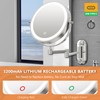 Auxmir 1X/30X Wall Mounted Makeup Mirror with Light, 8" Rechargeable