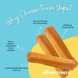hotspot pets Yak Cheese Himalayan Dog Chews for Large Breed Aggressive Chewers - All Natural Gluten Free Large, Long-Lasting & Thick Yak Dog Bones (Large - 3 Pack)