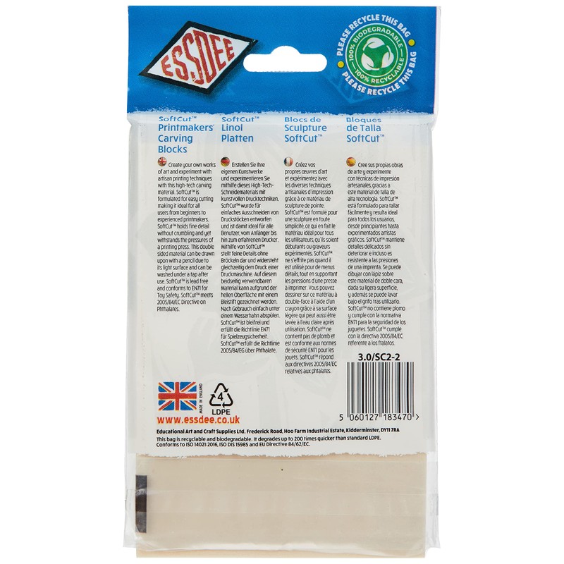 Essdee 3.0/SC2 Softcut Printing Block 150x100x3mm Pk2, PVC, Beige, 150x100mm