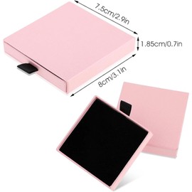 HywkingGrt 2Pcs Pink Square Jewelry Gift Boxes, Cardboard Jewelry Box with Lids Necklace Boxes for Jewelry Gift Small Gift Boxes Pendant Storage Case for Necklaces Bracelets Earrings