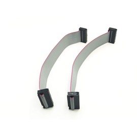 4pcs IDC Wire Flat Ribbon Cable FC/FC Connector A-Type 20 Pins 2.54mm Pitch 180mm Length Gray
