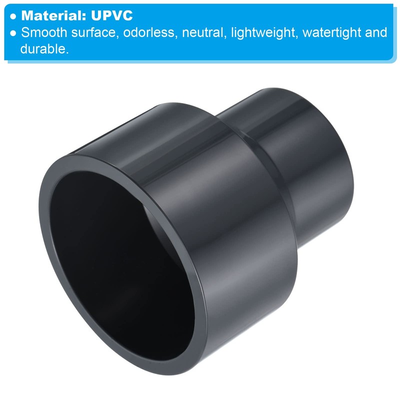 PATIKIL PVC Reducer Pipe Fitting 3x2 Inch Socket, Straight Coupling