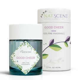 Natscent Plug & Play Good Cheer Essential Oil Refill for Gizmo Waterless Diffuser, Glass Bottle Replacement, Christmas Essential Oils for Home, Bathroom, Office, Classroom – 2.7 oz. (Blue)