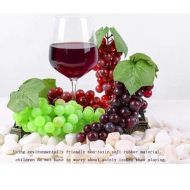 2 Bunches Agate Rubber Grapes Artificial Grape Fake Grapes Lifelike Artificial Fruits for Party Pub Cabinet Ornament Home Garden Wedding Decoration Photography Props (24 Grains 6.5 Inches Long)