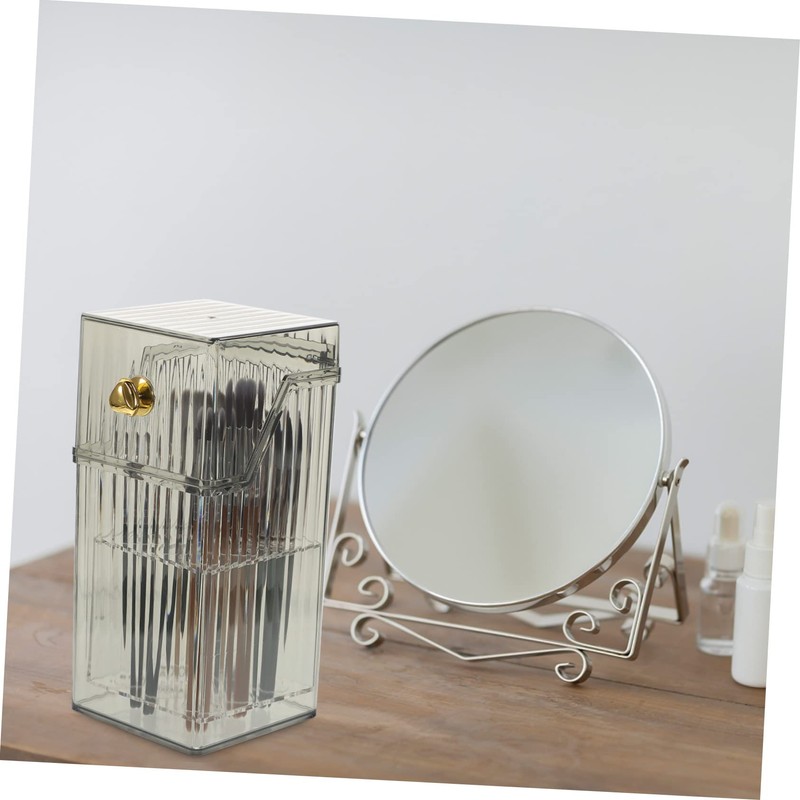 Mikinona Transparent Makeup Brush Holder Organizer Durable Cosmetic Storage Pot