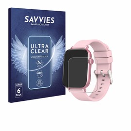Savvies Pack of 6 Screen Protectors for Ombar Smartwatch 1.9 Inch Screen Protector Ultra Transparent