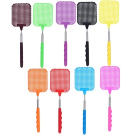 9PCS Fly Swatter, 10 to 29in Retractable Fly Swatter, Flyswatter with 3x3.7in Mesh Frame Suitable for Various Places Such as Homes Offices Outdoors and Camping