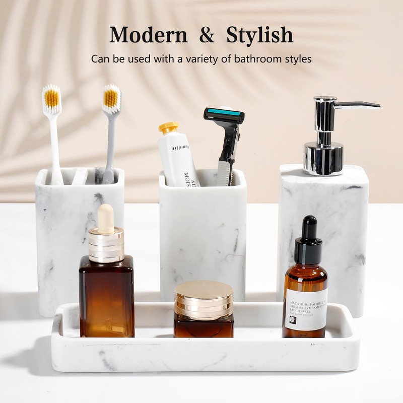 YMXYJM Bathroom Accessories Set, 4 Pcs Bathroom Accessory Set, Soap
