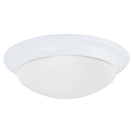 Sea Gull Lighting 75434-15 Flush Mount with Satin Etched Glass Shades, White Finish