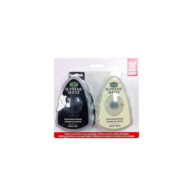 Moneysworth & Best 30109 Quick Shine Sponge, Black/Neutral, 2-Pack
