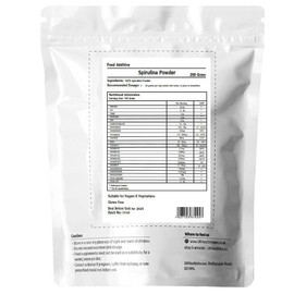 200g UKHealthHouse Pure Premium Spirulina Powder x 200g - 62.3% Protein - Cleanse & Detox