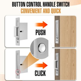 Pocket Door Locks,Pocket Door Privacy Lock,Pocket Door Handles with Lock,Pocket Door Hardware with Edge pulls for Sliding,Folding Doors(Silver,Privacy Type)